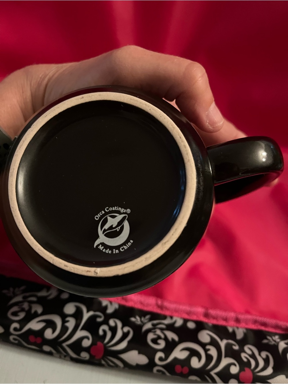 Black Ceramic Mug with Colorful Rooster "F-CAW-F" - Picture 3 of 3